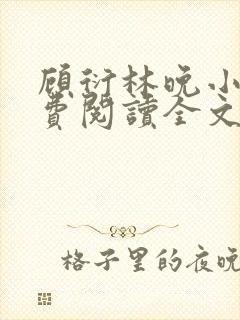 顾衍林晚小说免费阅读全文最新章节更新