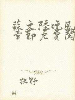 苏文陆晚风最新章节免费阅读笔趣阁