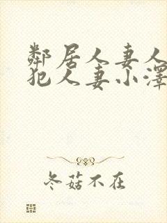 邻居人妻人公侵犯人妻小泽封面