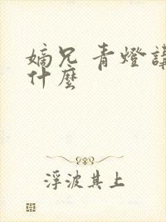 嫡兄 青灯讲的什么