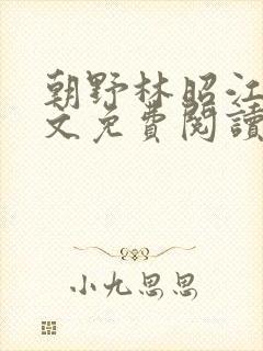 朝野林昭江夏全文免费阅读笔趣阁