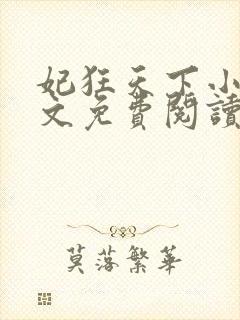 妃狂天下小说全文免费阅读封面