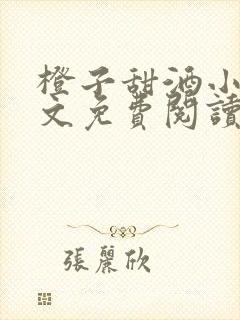 橙子甜酒小说全文免费阅读笔趣阁封面