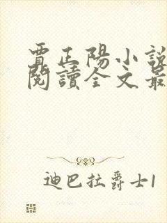 贾正阳小说免费阅读全文最新章节