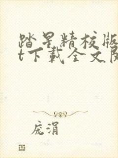 踏星精校版txt下载全文阅读封面