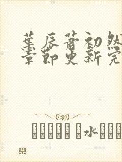 叶辰萧初然最新章节更新完了吗