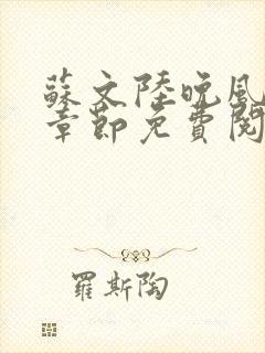 苏文陆晚风最新章节免费阅读笔趣阁