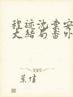 程迹沈棠安江彻大结局番外