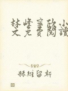 林峰宁欣小说全文免费阅读最新章节晚安阁