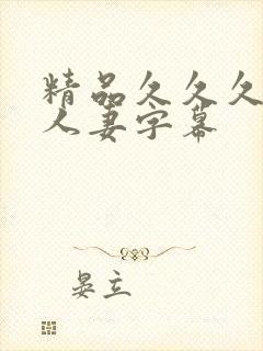 精品久久久中文人妻字幕