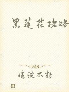 黑莲花攻略手册封面