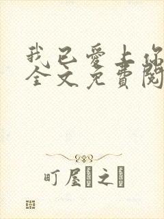 我已爱上你小说全文免费阅读txt封面