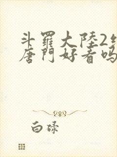 斗罗大陆2绝世唐门好看吗封面