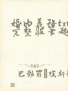 婚内义务txt完整版笔趣阁