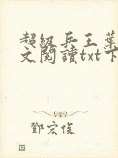 超级兵王叶谦全文阅读txt下载