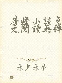 唐峰小说免费全文阅读无弹窗