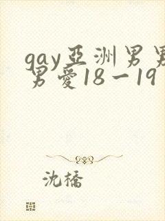 gay亚洲男男男爱18一19