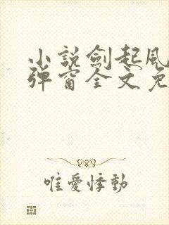 小说剑起风云无弹窗全文免费阅读