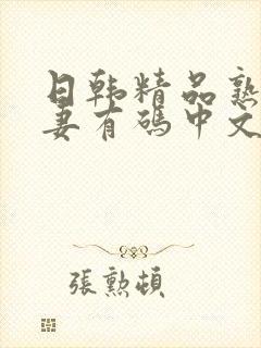 日韩精品熟女人妻有码中文字幕在线