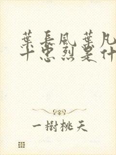 叶长风叶凡一门十忠烈是什么小说