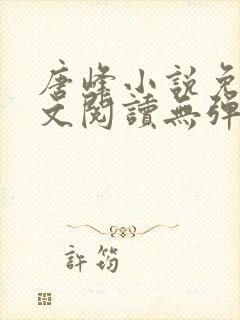 唐峰小说免费全文阅读无弹窗封面