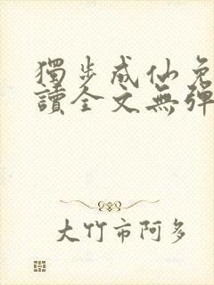 独步成仙免费阅读全文无弹窗封面