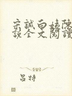 宋诚白姨陈叔小说全文阅读最新章节