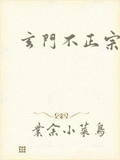 玄门不正宗封面