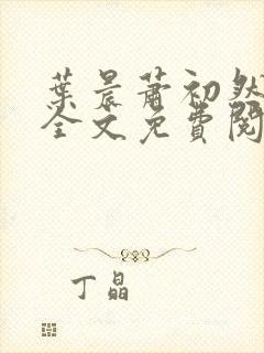 叶晨萧初然小说全文免费阅读最新章节封面