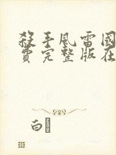 杀手风雷国语免费完整版在线观看