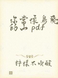 你当像鸟飞往你的山 pdf封面