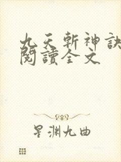 九天斩神诀免费阅读全文封面
