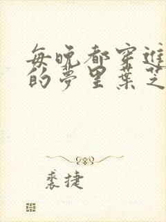 每晚都穿进男神的梦里叶芝琴小说封面