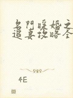 名门暖婚之权爷追妻攻略全文免费阅读