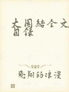 大团结全文阅读目录封面