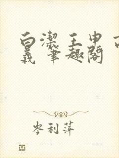 白洁 王申 高义 笔趣阁封面