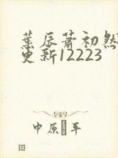 叶辰萧初然最新更新12223