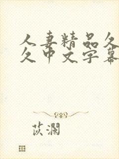 人妻精品久久久久中文字幕