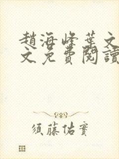 赵海峰叶文欣全文免费阅读笔趣阁封面