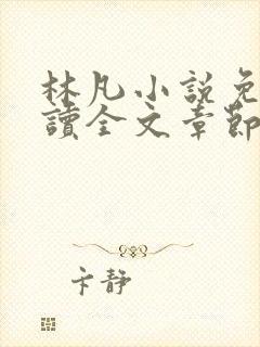 林凡小说免费阅读全文章节