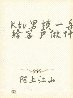 ktv男模一般给客户做什么服务