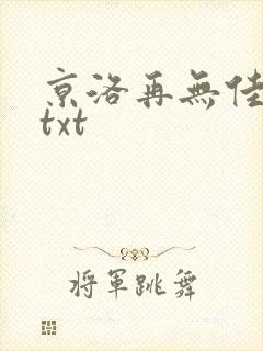 京洛再无佳人2txt