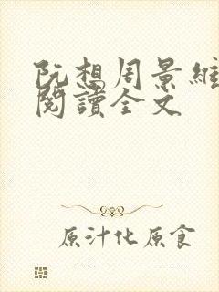 阮想周景维免费阅读全文