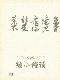 叶非夜亿万星辰不及你免费阅读