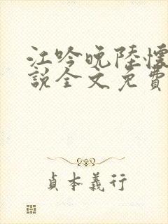 江吟晚陆怀璟小说全文免费阅读全文