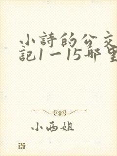 小诗的公交车日记1一15哪里能看