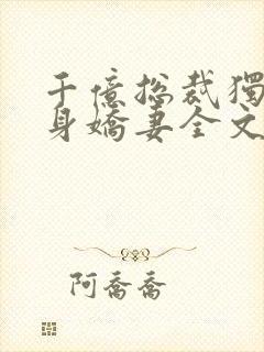 千亿总裁独宠替身娇妻全文封面