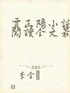 贾正阳小说免费阅读全文最新章节封面