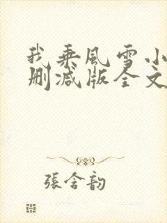 我乘风雪小说未删减版全文阅读