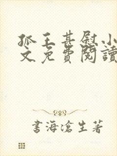 孤王甚慰小说全文免费阅读